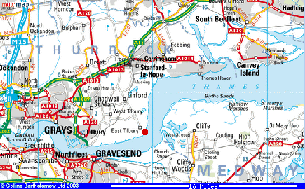 Map of Coalhouse fort area